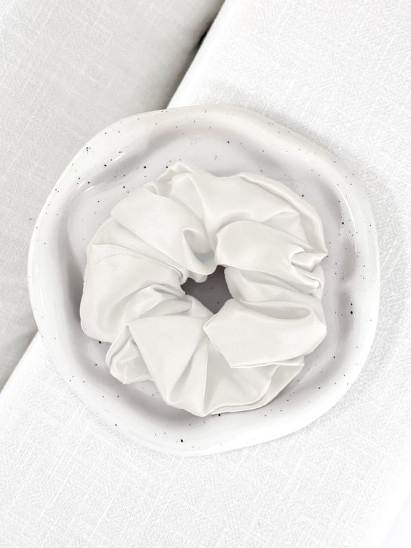 White 6cm Scrunchies